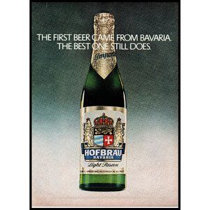 1976 Hafbrau Light Reserve Beer Vintage Print Ad German Bavaria Wall Art Photo